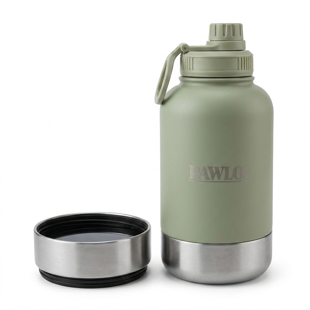 Sage bottle with one bowl detached